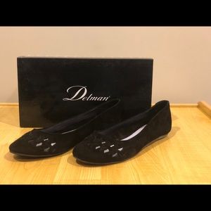 Delmas Black Suede Flats